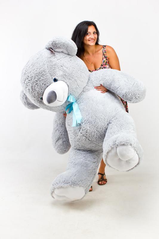 М'яка іграшка Великий ведмідь плюш/синтепон/холофайбер 200 см Сірий (10950723) М'яка іграшка Великий ведмідь плюш/синтепон/холофайбер 200 см Сірий (10950723)