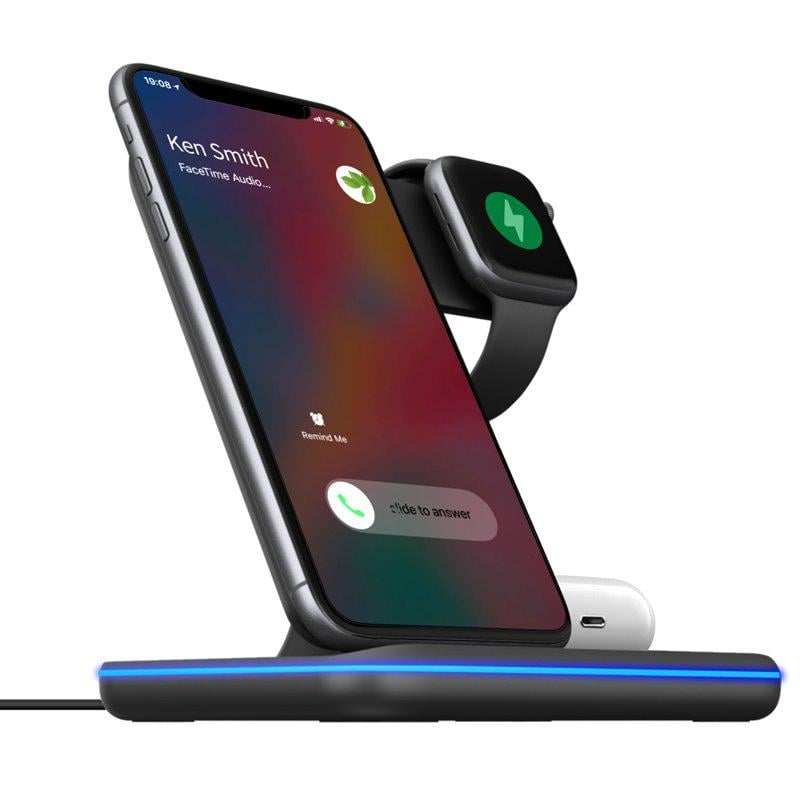 Зарядное устройство беспроводное Gelius Wireless Charger GP-AWC01 3в1 15W Black (58008) - фото 5