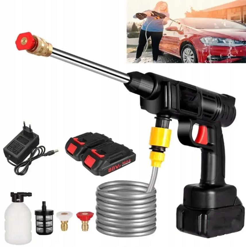 Мийка високого тиску акумуляторна Cleaning Gun з кейсом 1000W 48V Чорний (28049925) - фото 4