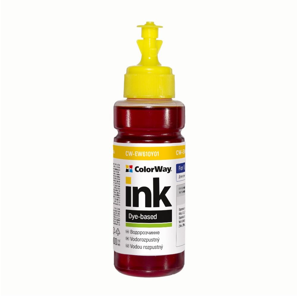Чорнило ColorWay Epson XP103/600 100 мл Yellow (CW-EW610Y01) Чорнило ColorWay Epson XP103/600 100 мл Yellow (CW-EW610Y01)
