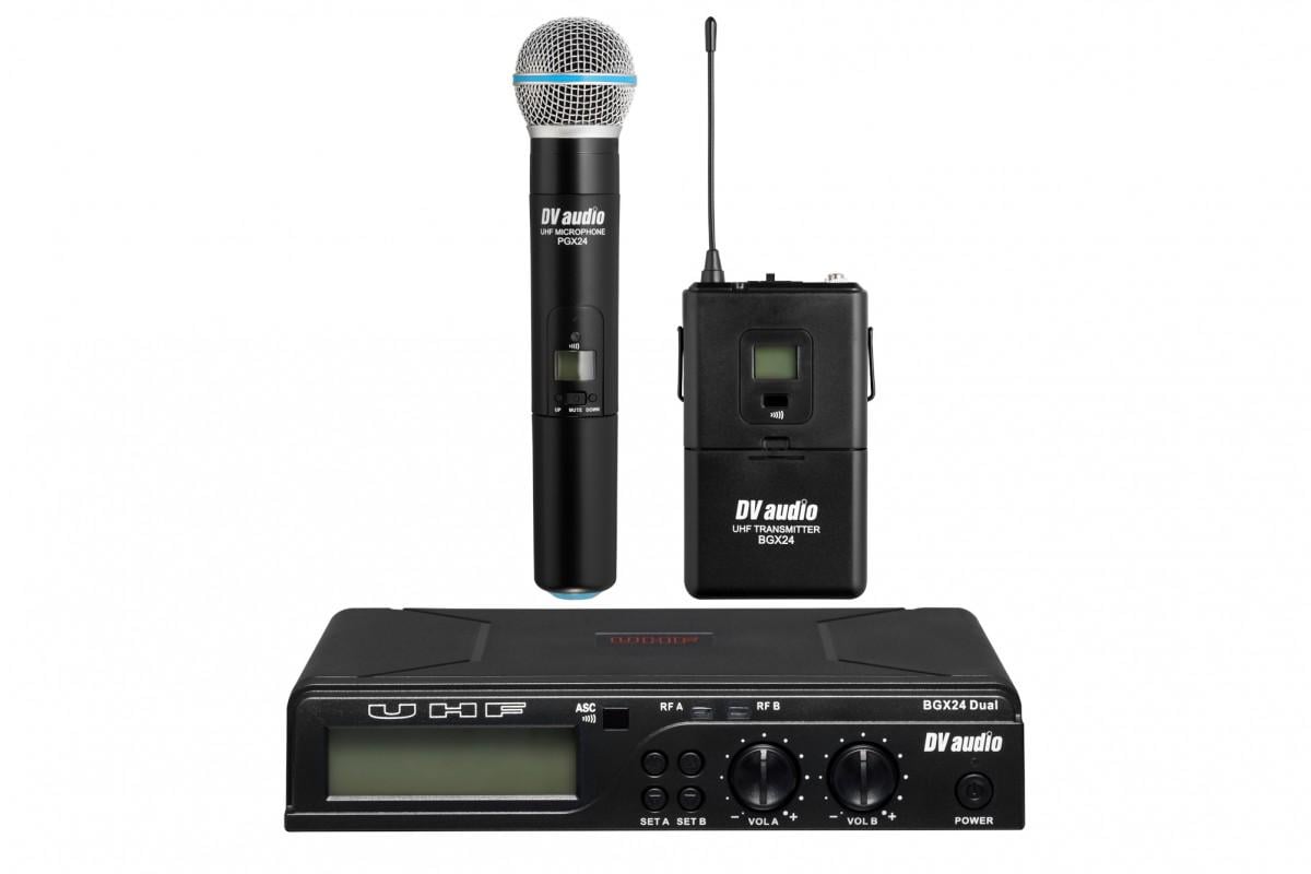 Радиосистема DV audio BGX-24 комбинированная с ручным и поясным передатчиками Радиосистема DV audio BGX-24 комбинированная с ручным и поясным передатчиками