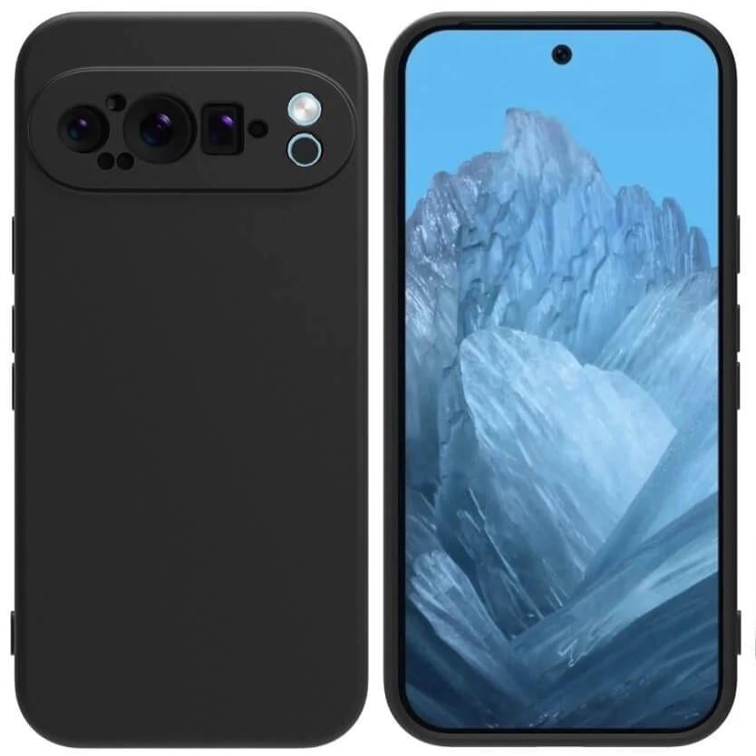 Силиконовый чехол для Google Pixel 9 Pro XL (с микрофиброй внутри) Черный