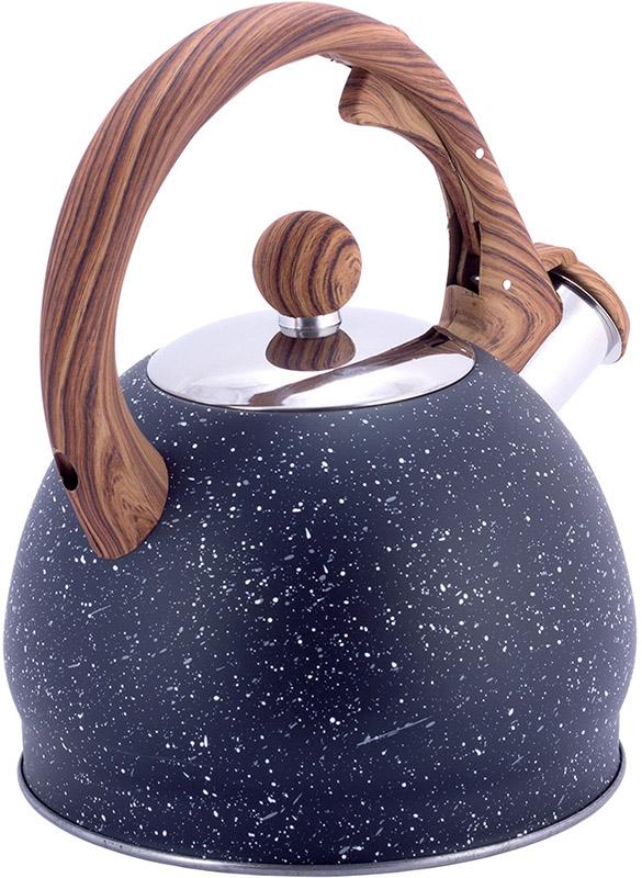 Чайник Kamille Whistling Kettle Marble з нержавіючої сталі зі свистком 2 л Чорний мармур (KM-1071) - фото 4