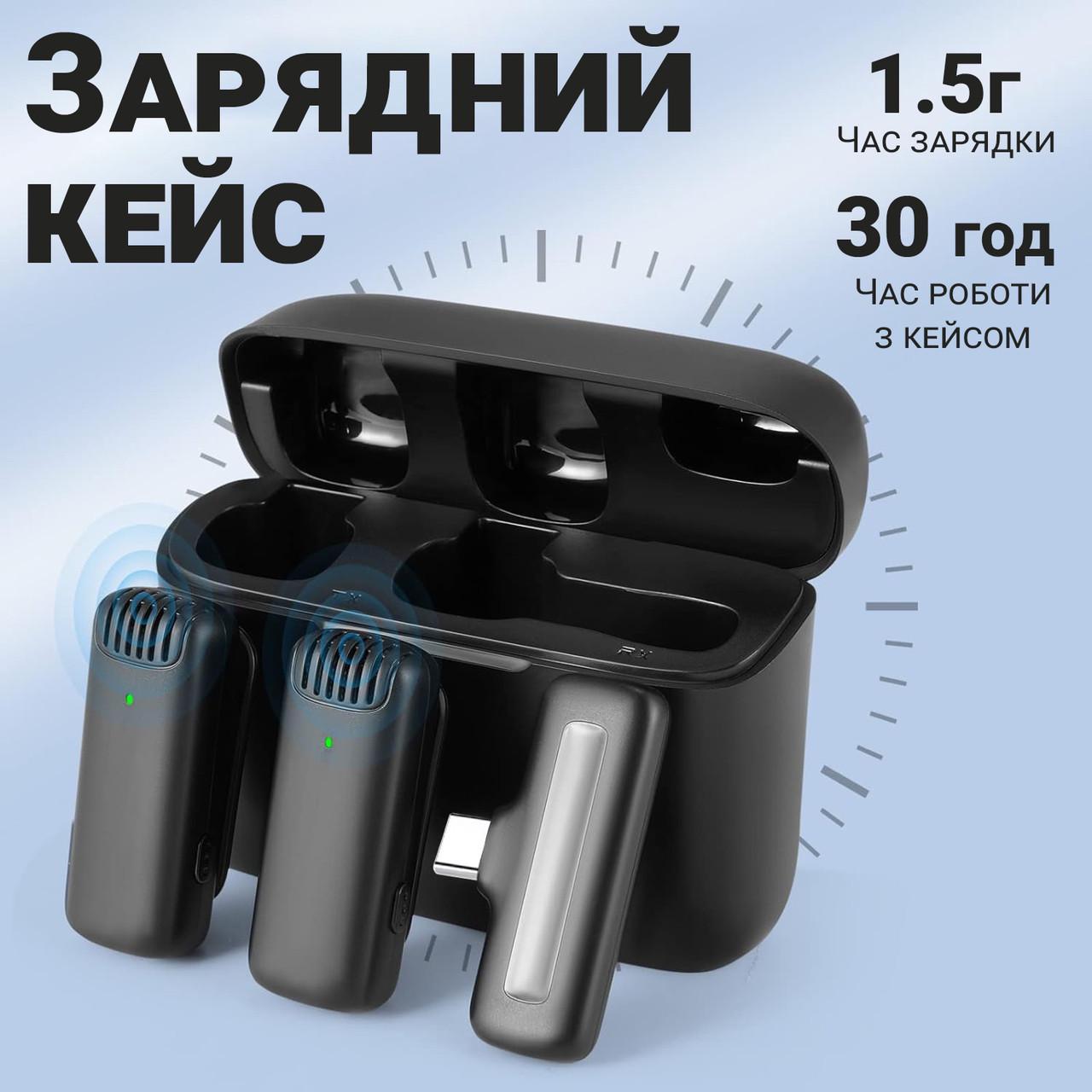 Микрофон двойной петличный Savetek P31-2 Type-C для смартфонов/беспроводной до 20 м с зарядным кейсом - фото 10
