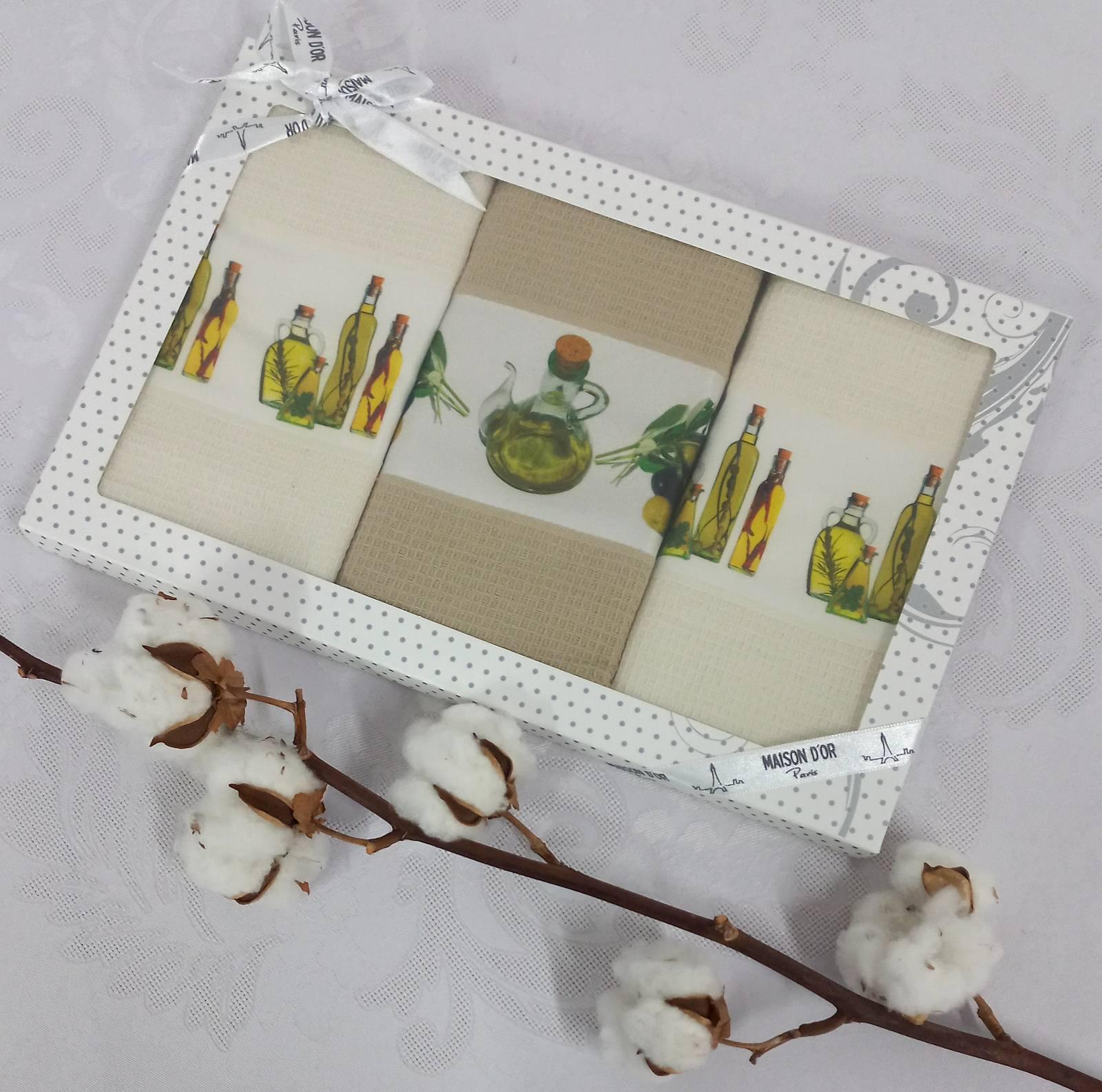 Подарочный набор кухонных полотенец Maison D'or Olive 2 3 шт. (CN12924)