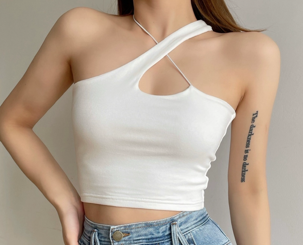 Топ короткий асимметричный Tidal Nest M Белый (23-79-1569-Б-M)