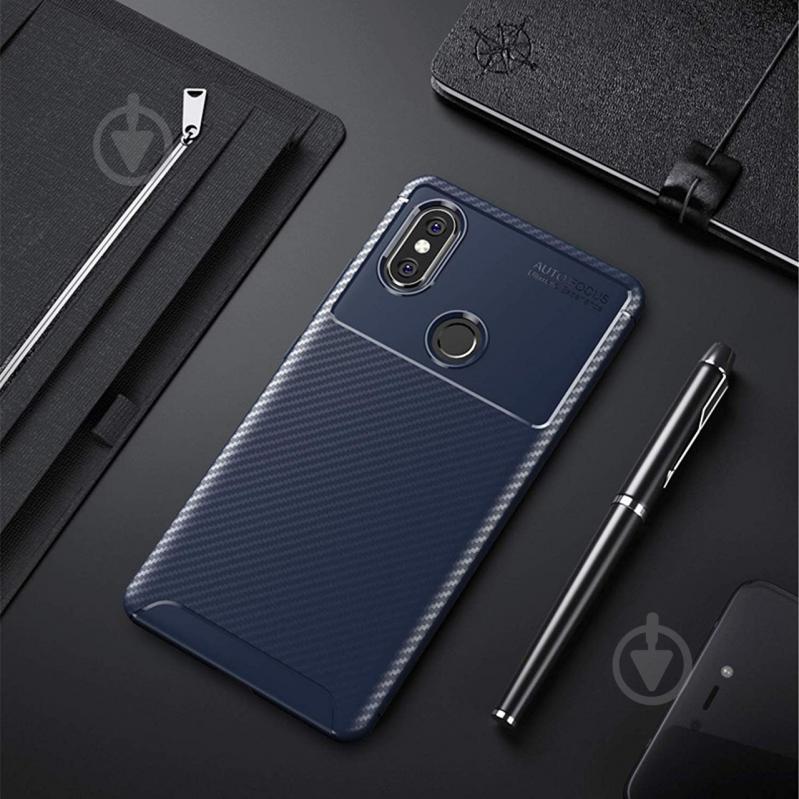 Чехол Carbon Case Xiaomi Mi 8 Se Синий - фото 2