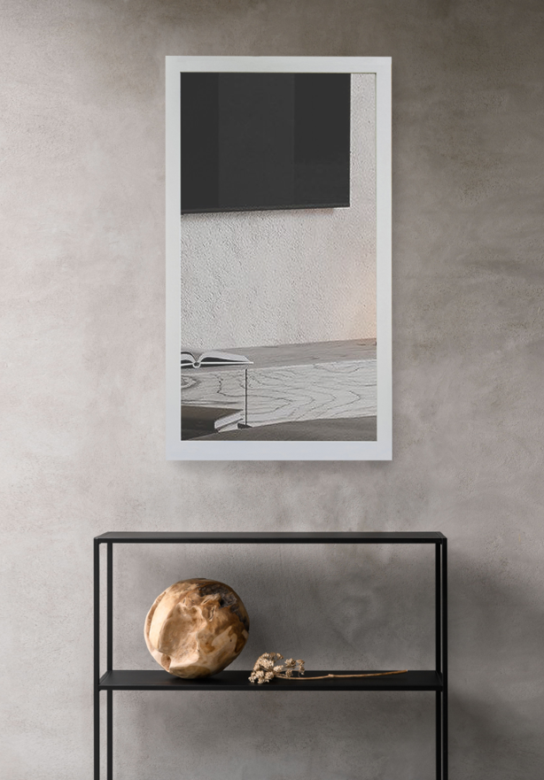 Дзеркало настінне CRYSTAL GLASS 1800 в рамці 1200х500 мм Білий (С3339)