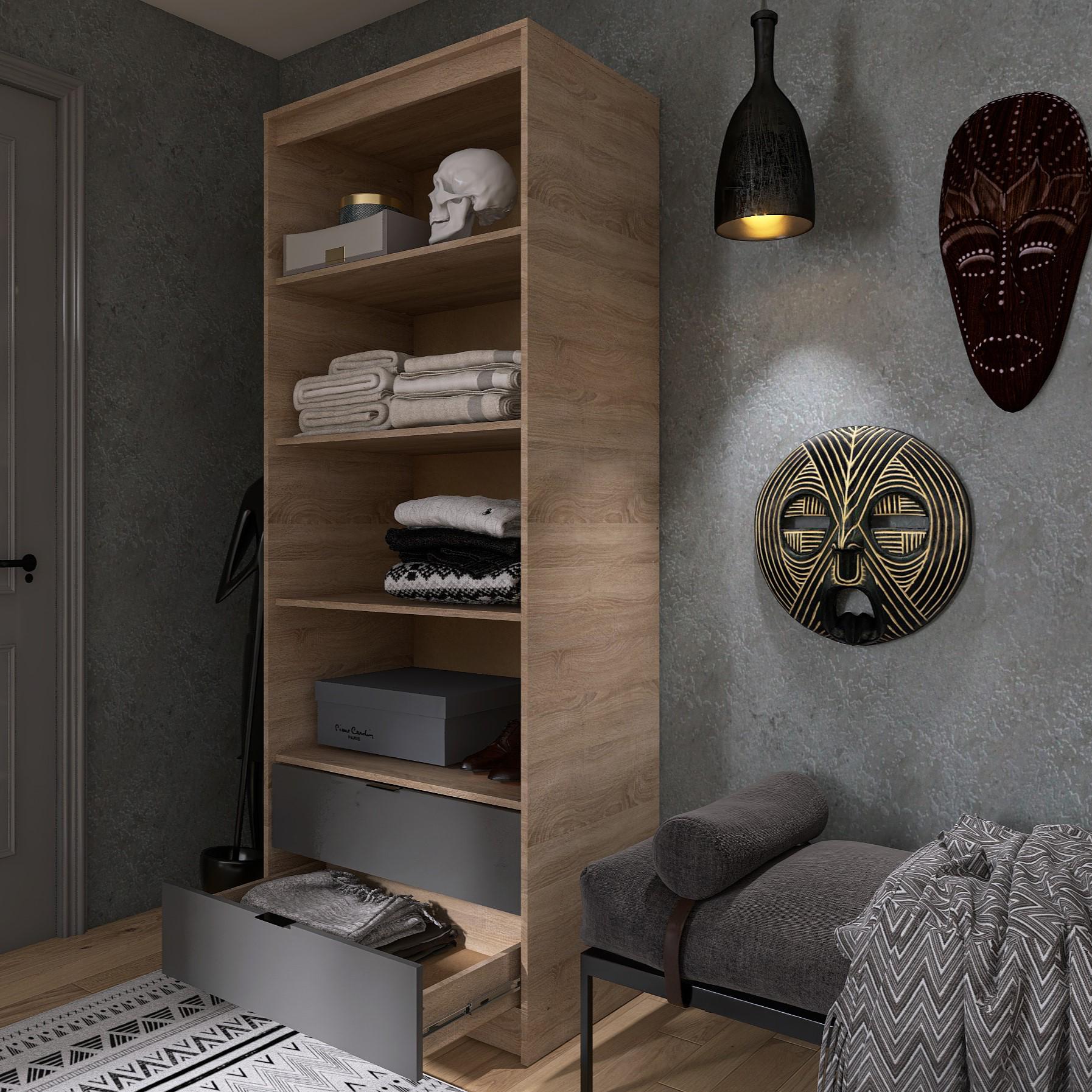 Шкаф Everest Сити 800 802х500х2046 мм Сонома/Графит (11430) - фото 5 Шкаф Everest Сити 800 802х500х2046 мм Сонома/Графит (11430) - фото 5