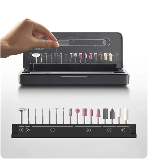 Гравер акумуляторний MiJia Electric Carving Pen Set 16 насадок/кейс (MJDMB001QW) - фото 7 Гравер акумуляторний MiJia Electric Carving Pen Set 16 насадок/кейс (MJDMB001QW) - фото 7