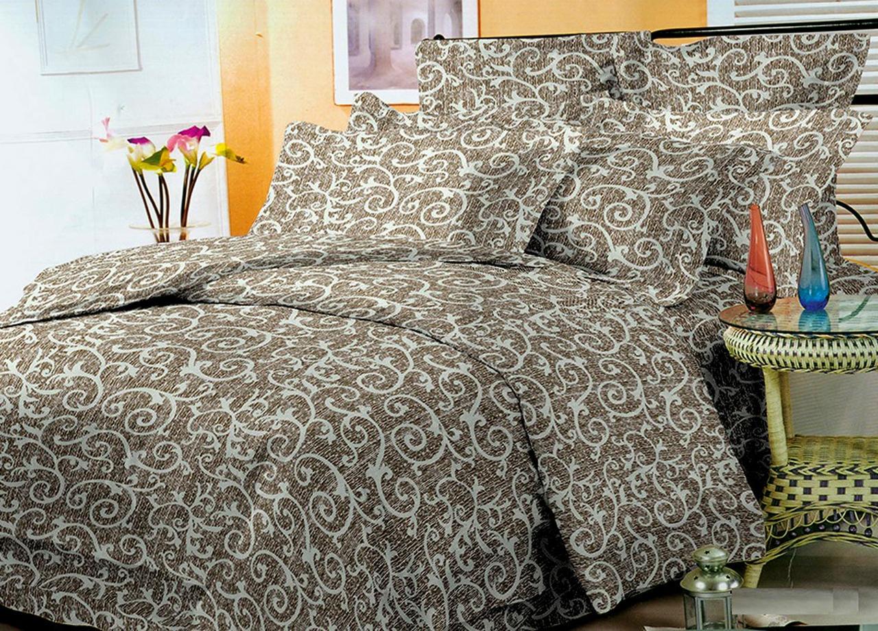 Комплект постельного белья Вензель полуторный 150х220 см Кофейный (G-15375coffee/WP/1.5)