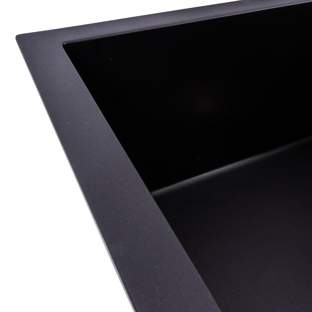 Мийка гранітна Valeso 6550 CRIPTA/змішувач Q411MB/сифон Чорний - фото 5