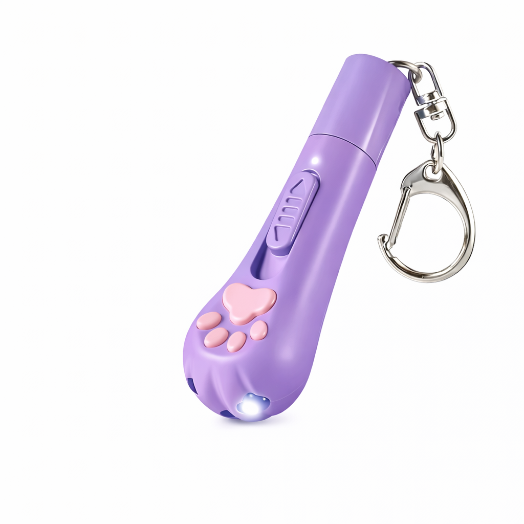 Лазерная указка для кошек Кошачья лапка USB с аккумулятором 5 проекций Фиолетовый