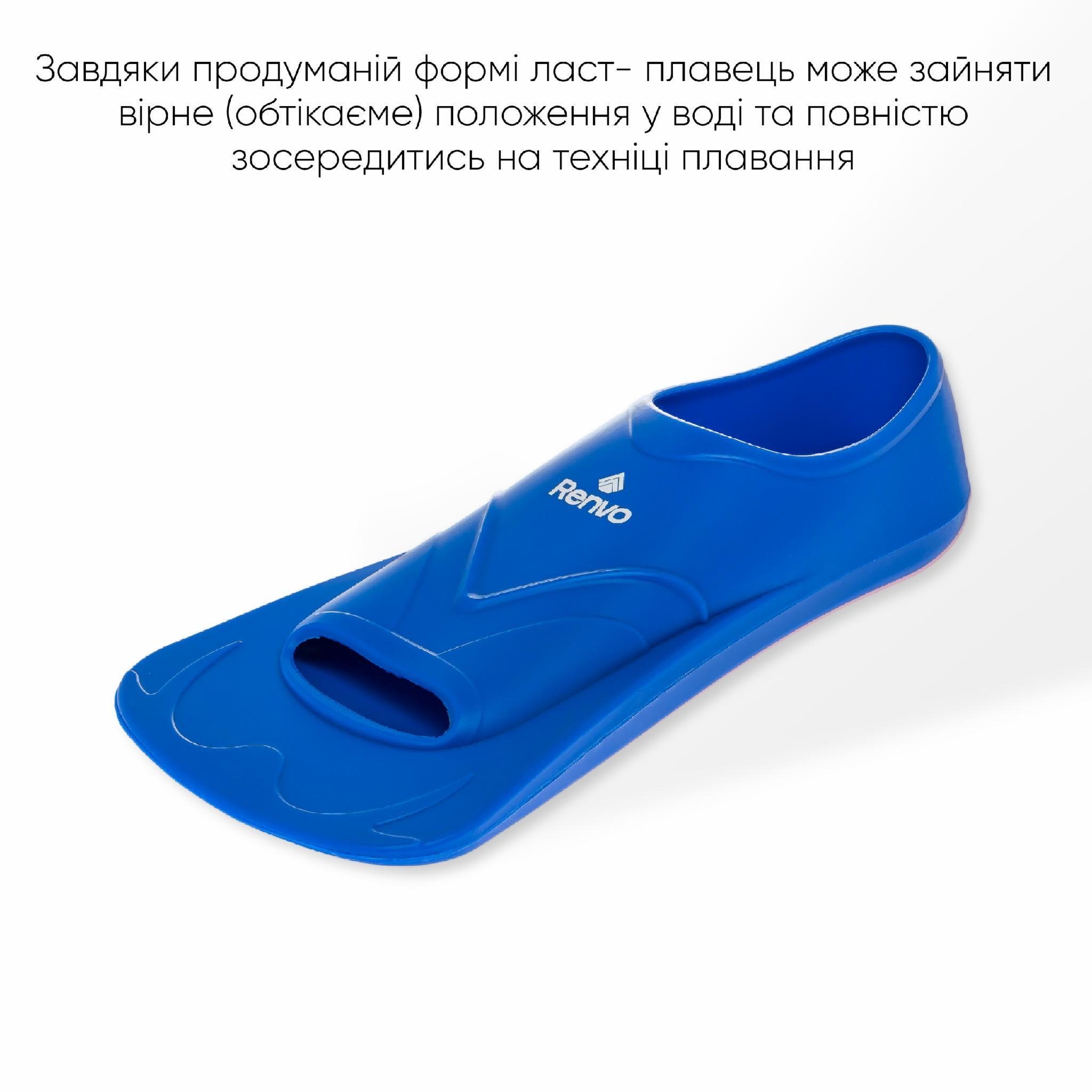 Ласты короткие для тренировки в бассейне Renvo Bustelo с закрытой пяткой р. 32-34 Синий (SF110-04 32-34) - фото 6 Ласты короткие для тренировки в бассейне Renvo Bustelo с закрытой пяткой р. 32-34 Синий (SF110-04 32-34) - фото 6