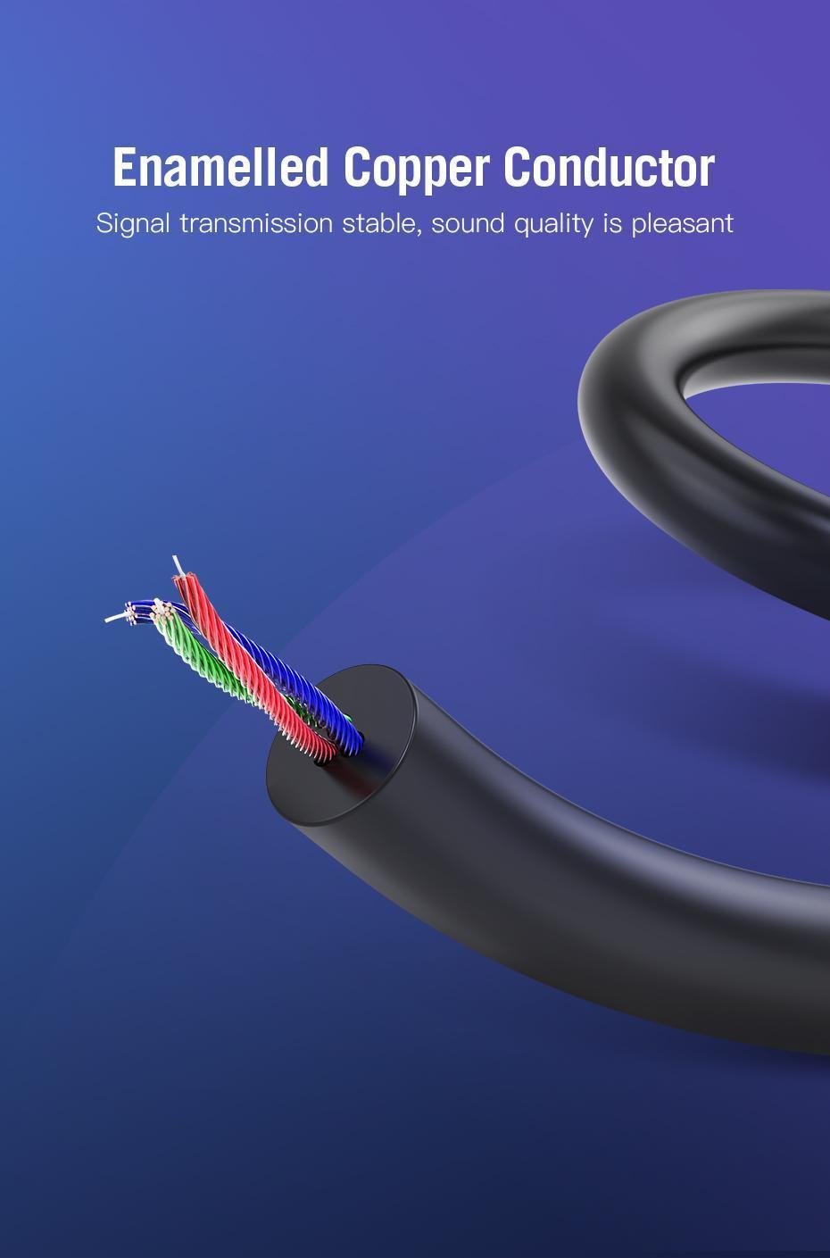 Кабель Vention 2RCA-2RCA стерео тюльпани Hi-Fi звук RCA 2 м Чорний (VAB-R06-B200) - фото 10 Кабель Vention 2RCA-2RCA стерео тюльпани Hi-Fi звук RCA 2 м Чорний (VAB-R06-B200) - фото 10