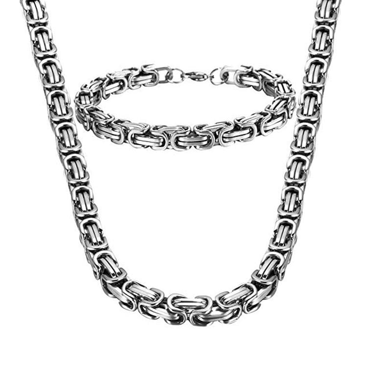 Набор мужская цепочка и браслет Steel Rage 6 мм Silver