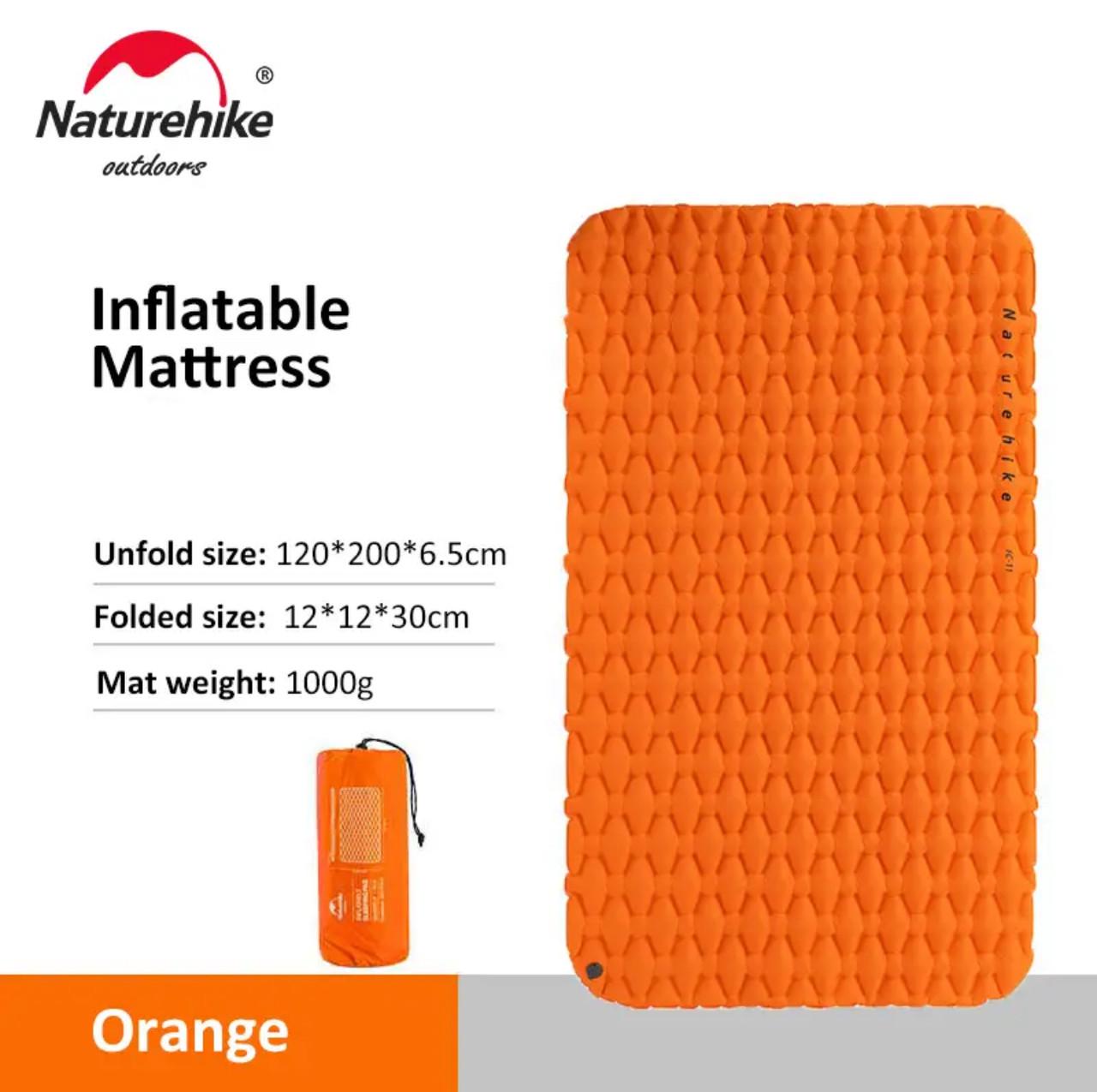 Коврик надувной двухспальный Naturehike Double Inflatable Mattress с герметичным насосом-мешком Orange - фото 2