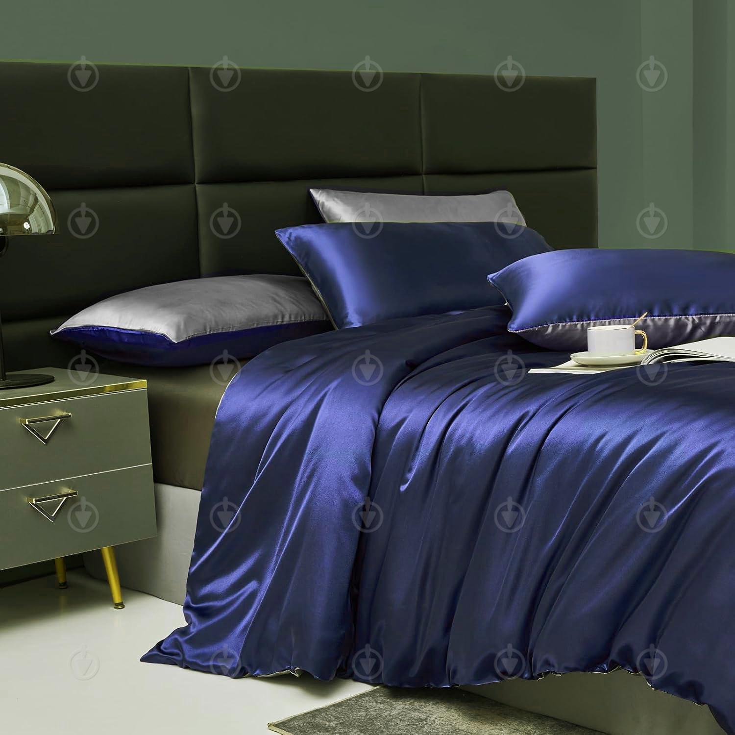 Комплект постільної білизни Moka Textile євро 4наволочки 50х70 см/70х70 см Синьо-срібний (2392405827) - фото 1 Комплект постільної білизни Moka Textile євро 4наволочки 50х70 см/70х70 см Синьо-срібний (2392405827) - фото 1