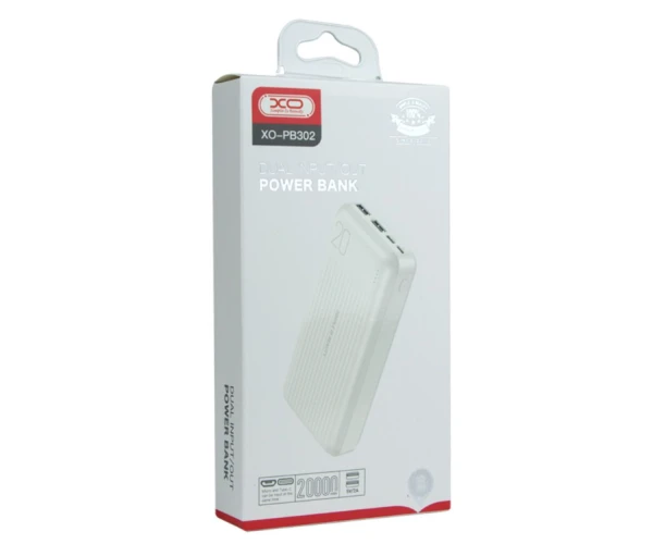 Батарея портативная XO PB302 20000 mAh White - фото 2