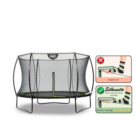 Батут EXIT Silhouette 305 см с защитной сеткой Черный - фото 2 Батут EXIT Silhouette 305 см с защитной сеткой Черный - фото 2