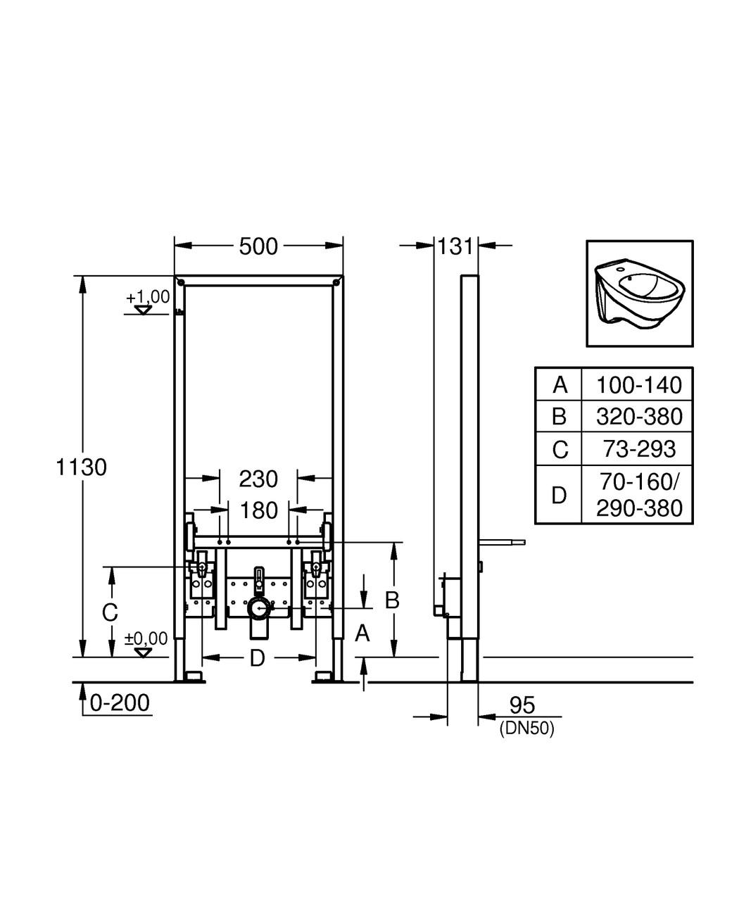 Інсталяція для біде Grohe Rapid SL (38553001) - фото 3