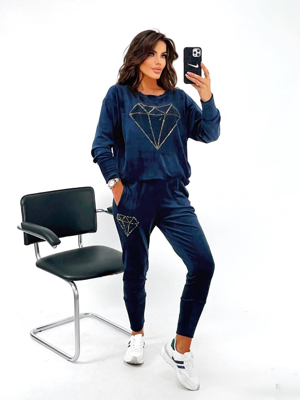 Костюм женский Fashions Алмаз р. 54-56 Синий (#409-ел)