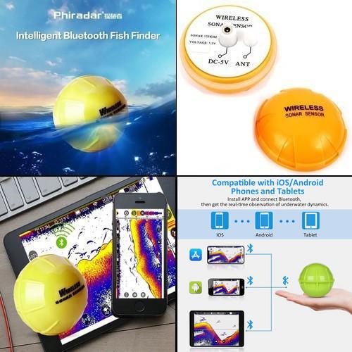 Эхолот для рыбалки Phiradar BT100 Bluetooth соединение к смартфону 1-о луч обзор 90° локация 40 м - фото 4