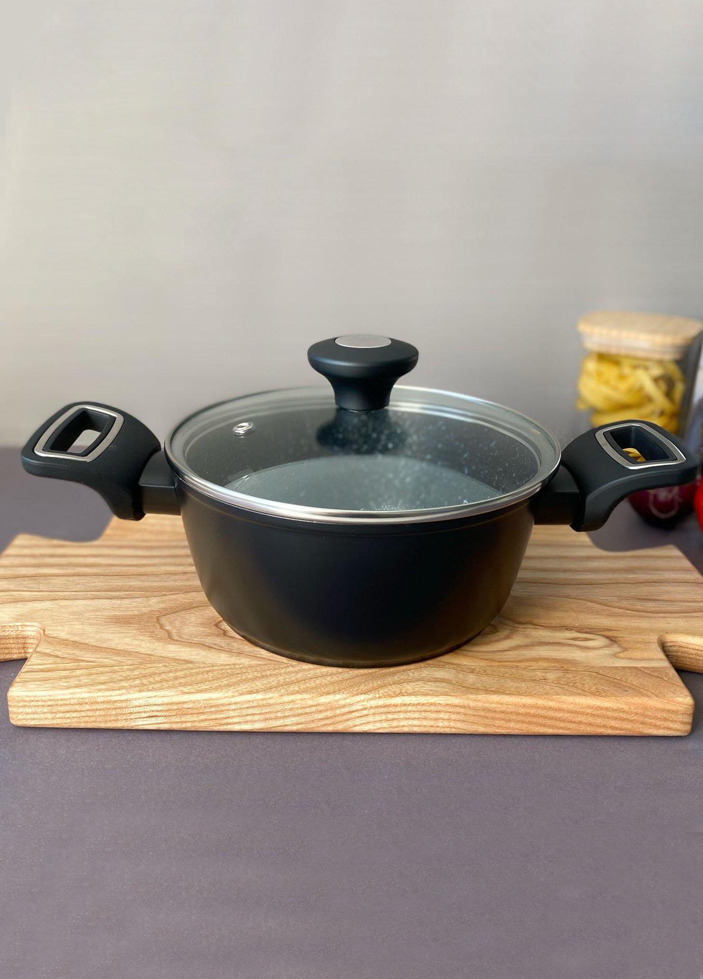 Кастрюля Krauzer Titanium Line гранитный алюминий 2,5 л 20 см Черный (78116) - фото 2 Кастрюля Krauzer Titanium Line гранитный алюминий 2,5 л 20 см Черный (78116) - фото 2