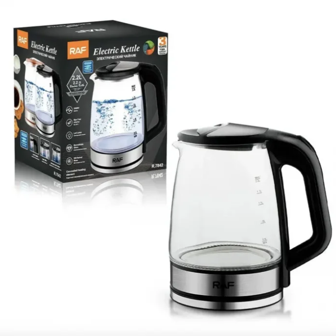 Чайник електричний з підсвічуванням RAF 2,2 л 2000 Вт - фото 3 Чайник електричний з підсвічуванням RAF 2,2 л 2000 Вт - фото 3