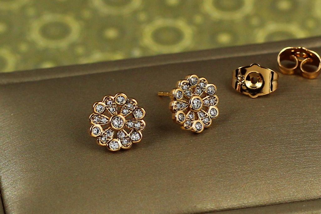 Серьги гвоздики Xuping Jewelry Гербера 9 мм Золотистый (2359622343)