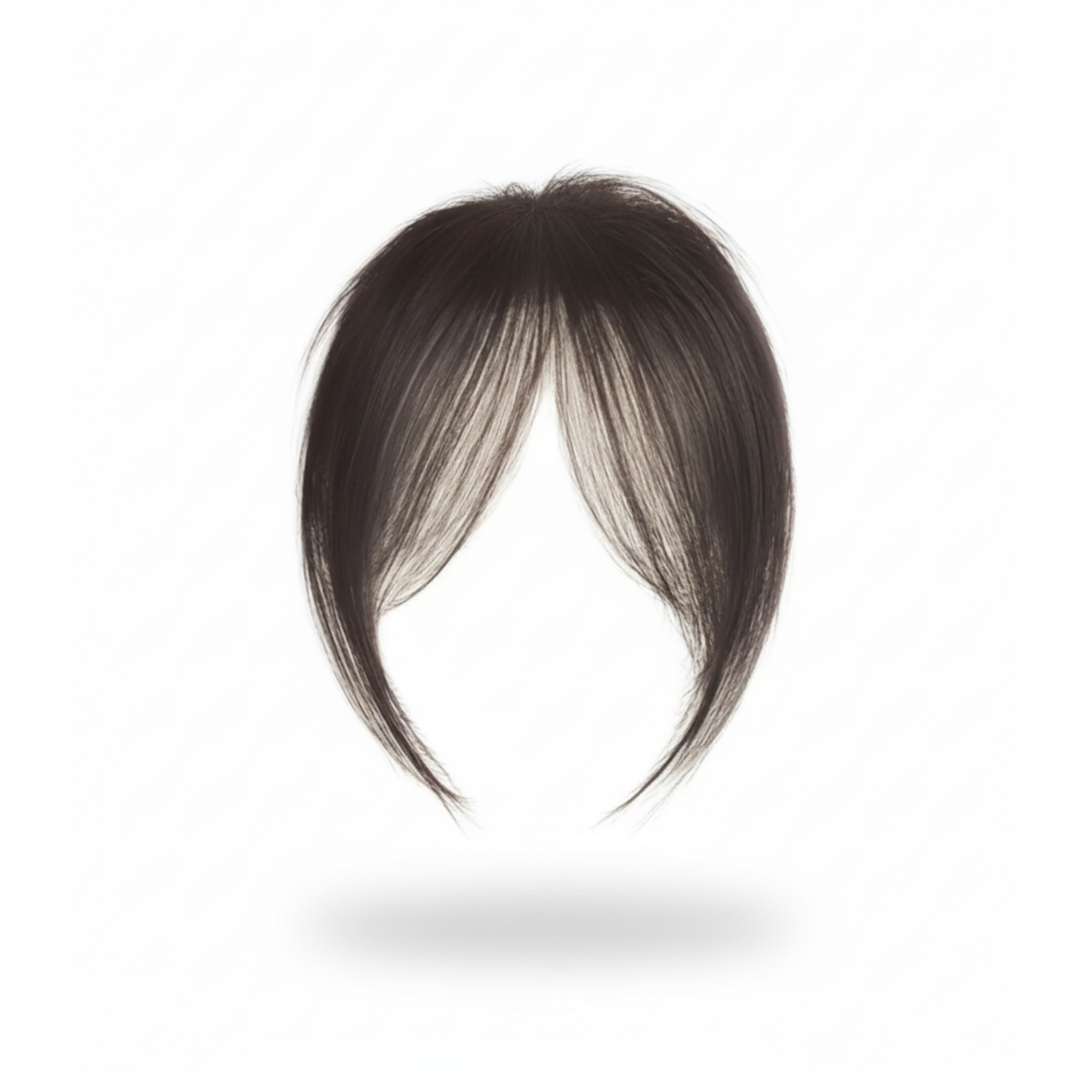 Чубчик шторка из натуральных волос 20 см Темно-коричневый (2826416756)