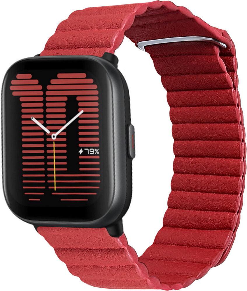 Ремешок кожаный Genis для Amazfit Active Red (38396-2D)