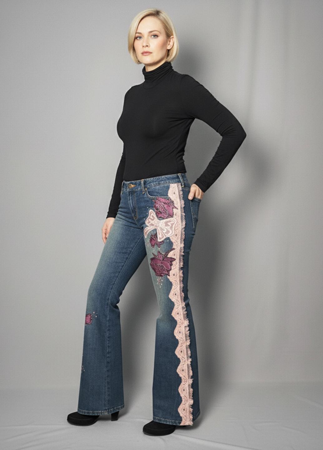 Джинсы женские винтажные Tantra S-1665 р. 46 Синий (S-1665-46) - фото 4 Джинсы женские винтажные Tantra S-1665 р. 46 Синий (S-1665-46) - фото 4