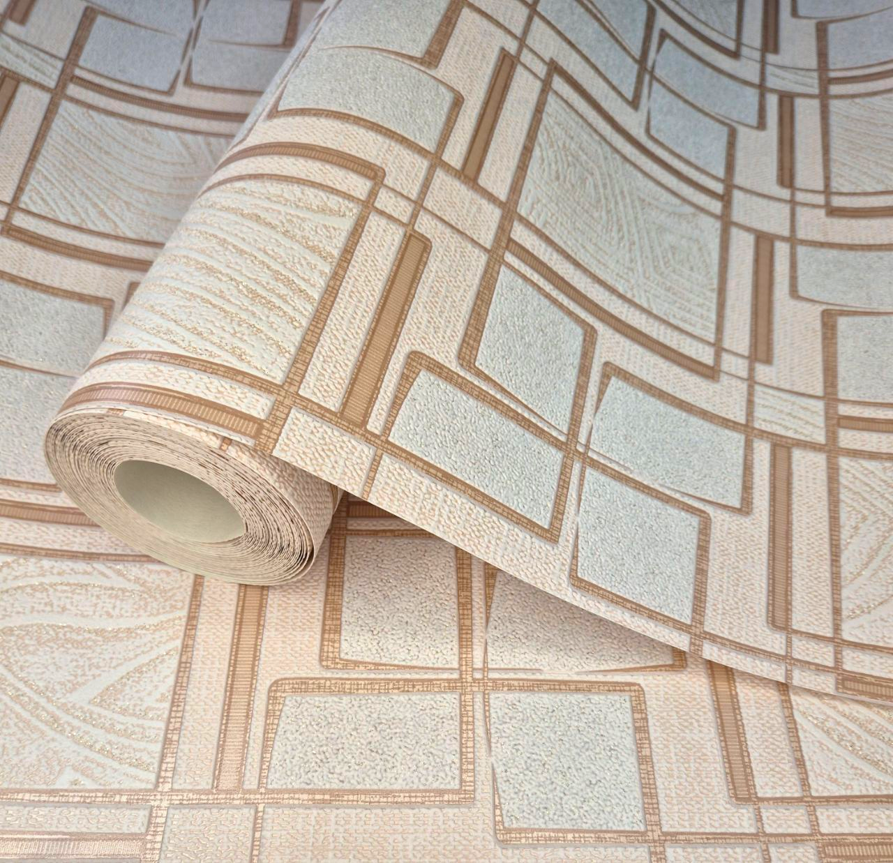 Шпалери вінілові 9421-02 з геометрією для коридору/кухні/вітальні 10x0,53 м Бежево-коричневий (2561468652) - фото 1