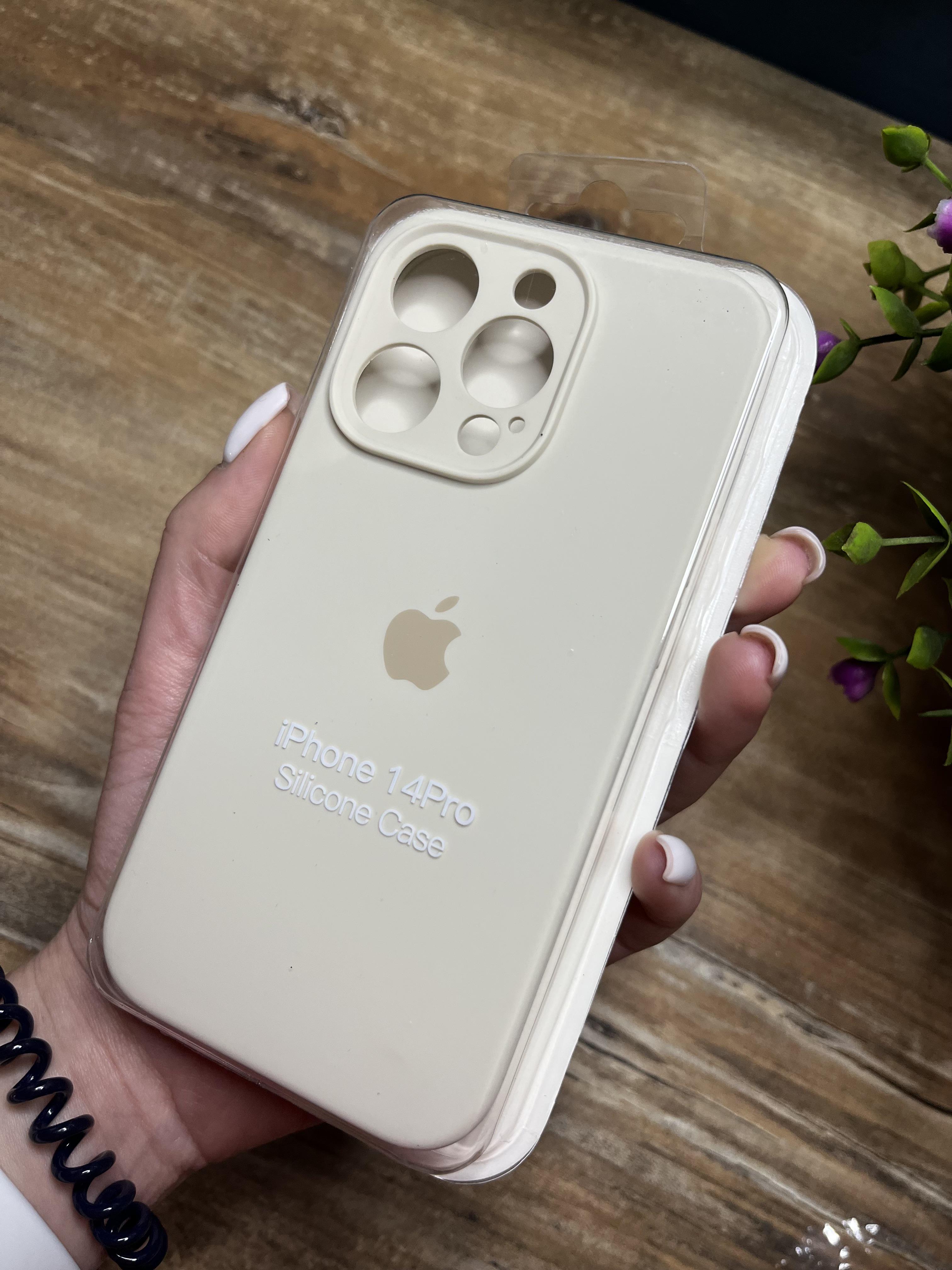 Чехол накладка на iPhone (Айфон) 14 Pro закрытый низ и закрытая камера silicone case full camera Apple