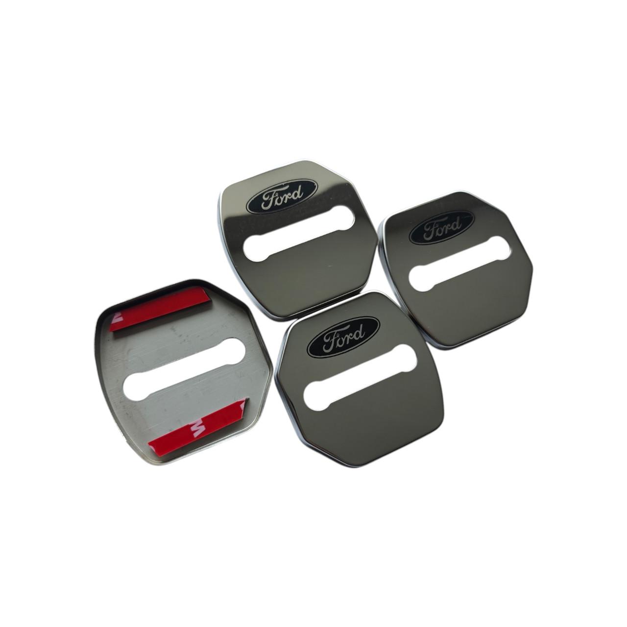 Накладка на дверной замок с логотипом Ford 01 4 шт. Серебряный (2403395121)