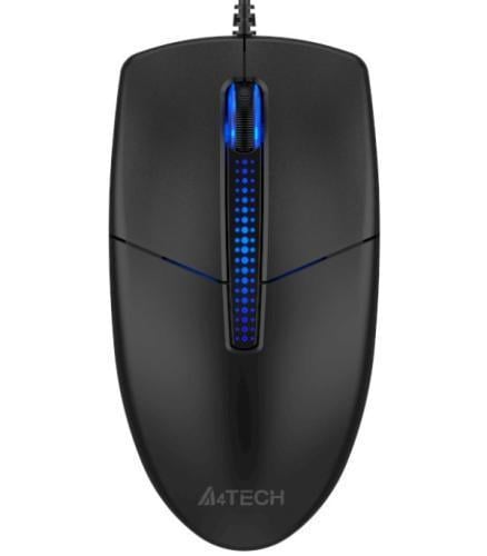 Компьютерная мышка оптическая A4Tech N-530 USB синяя подсветка 1200 dpi 3 кнопки 1,5 м Черный (2881186765)