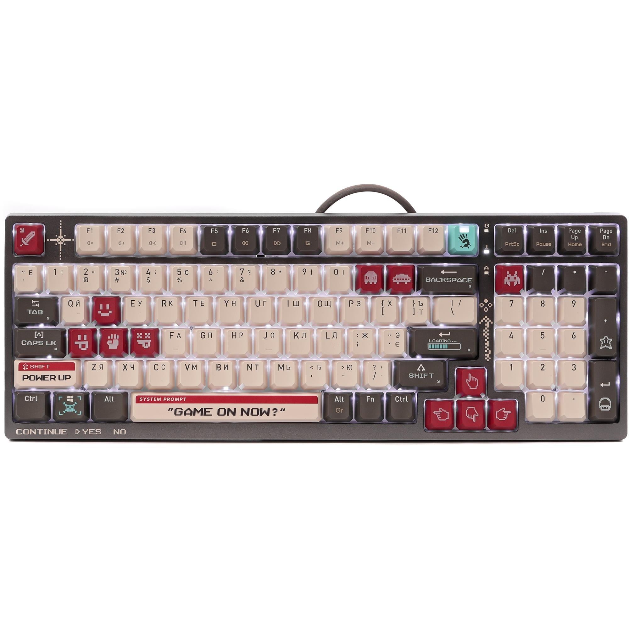 Клавиатура игровая BLOODY S98 Pixels Red 98 клавиш BLOODY BLMS USB Black/White/Red (35227159)