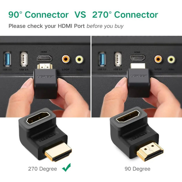 Адаптер UGREEN HDMI Черный (UGR-20110) - фото 3 Адаптер UGREEN HDMI Черный (UGR-20110) - фото 3