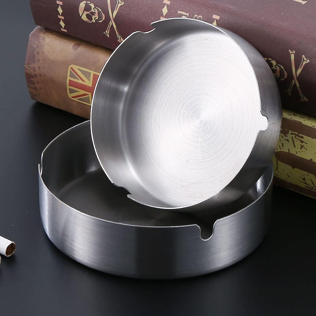 Попільниця настільна з нержавіючої сталі 8х3 см Сріблястий (27086322) - фото 9