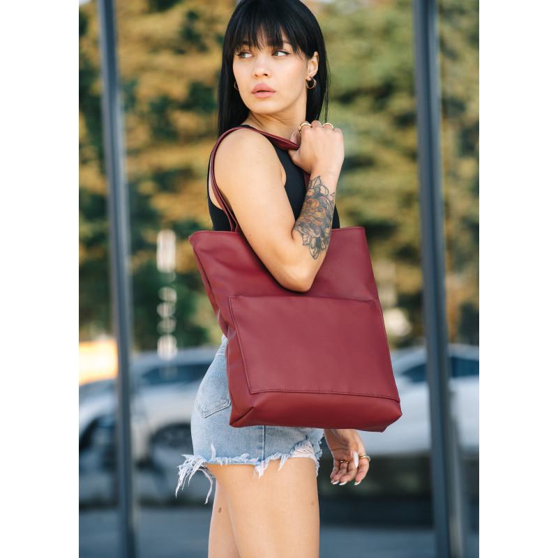 Сумка Sambag Shopper Tote SEN 41x30x10 см Бордовый - фото 4