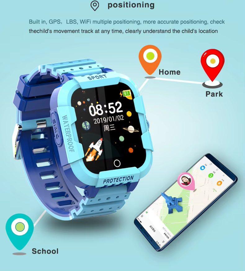 Смарт-годинник дитячий Lemfo DF75 з GPS/відеодзвінком/прослушкою/SOS Рожевий (36234285) - фото 6 Смарт-годинник дитячий Lemfo DF75 з GPS/відеодзвінком/прослушкою/SOS Рожевий (36234285) - фото 6