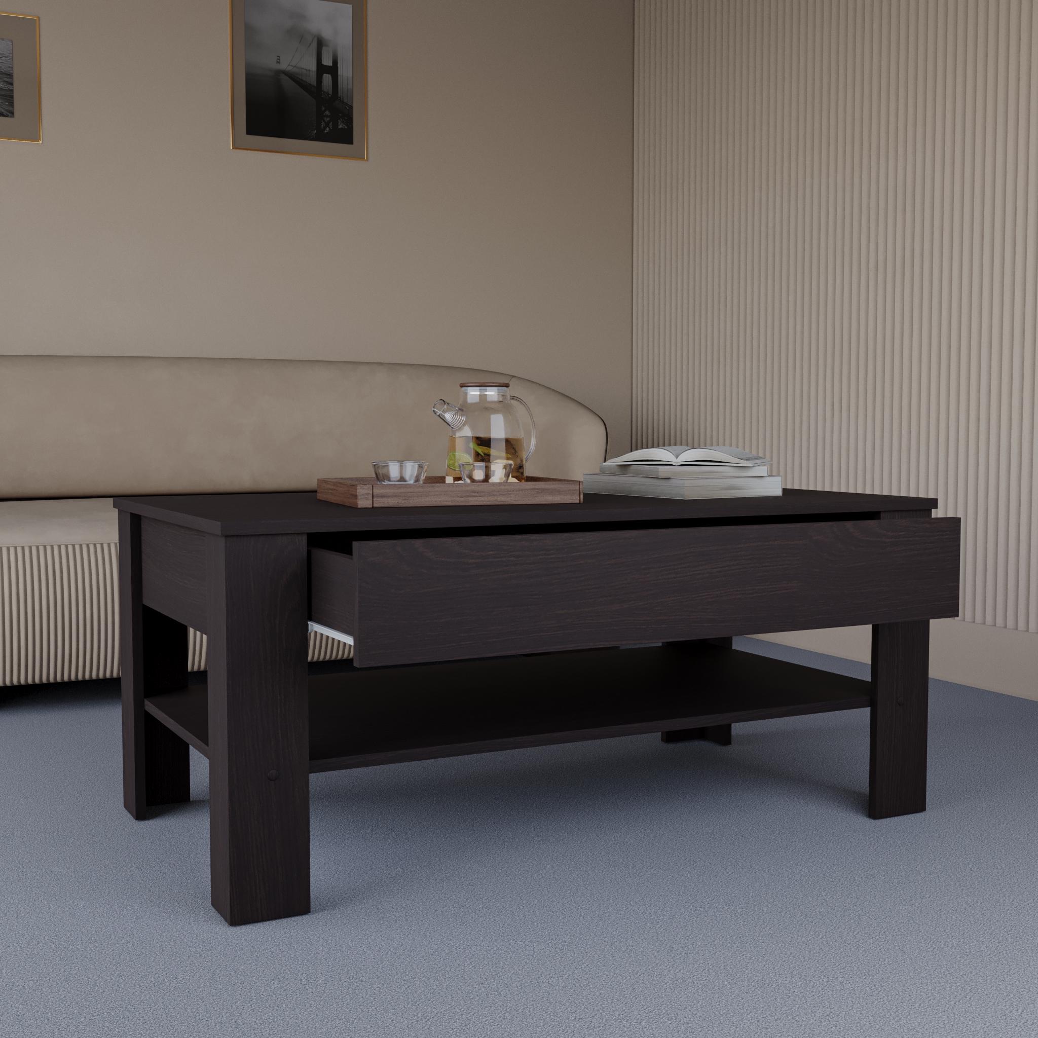 Журнальный стол с ящиком 1100x650x480 мм Венге (A-35) - фото 3 Журнальный стол с ящиком 1100x650x480 мм Венге (A-35) - фото 3