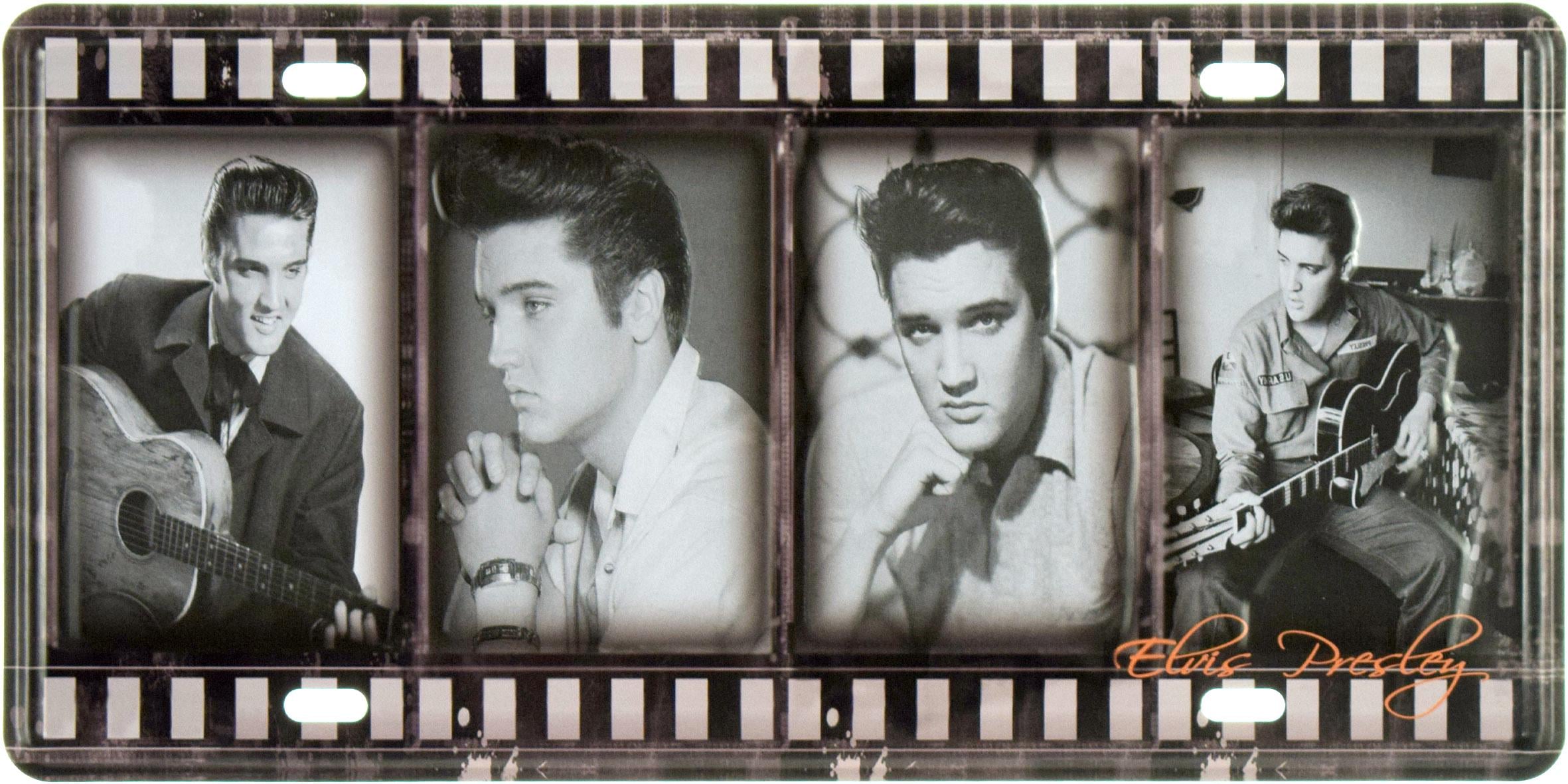 Табличка металлическая Элвис Пресли Кадры/Elvis Presley 15x30 см