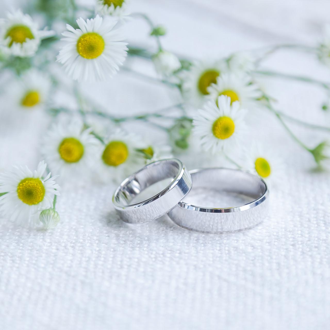 Обручка срібна з витонченим тонким дизайном 2 шт.