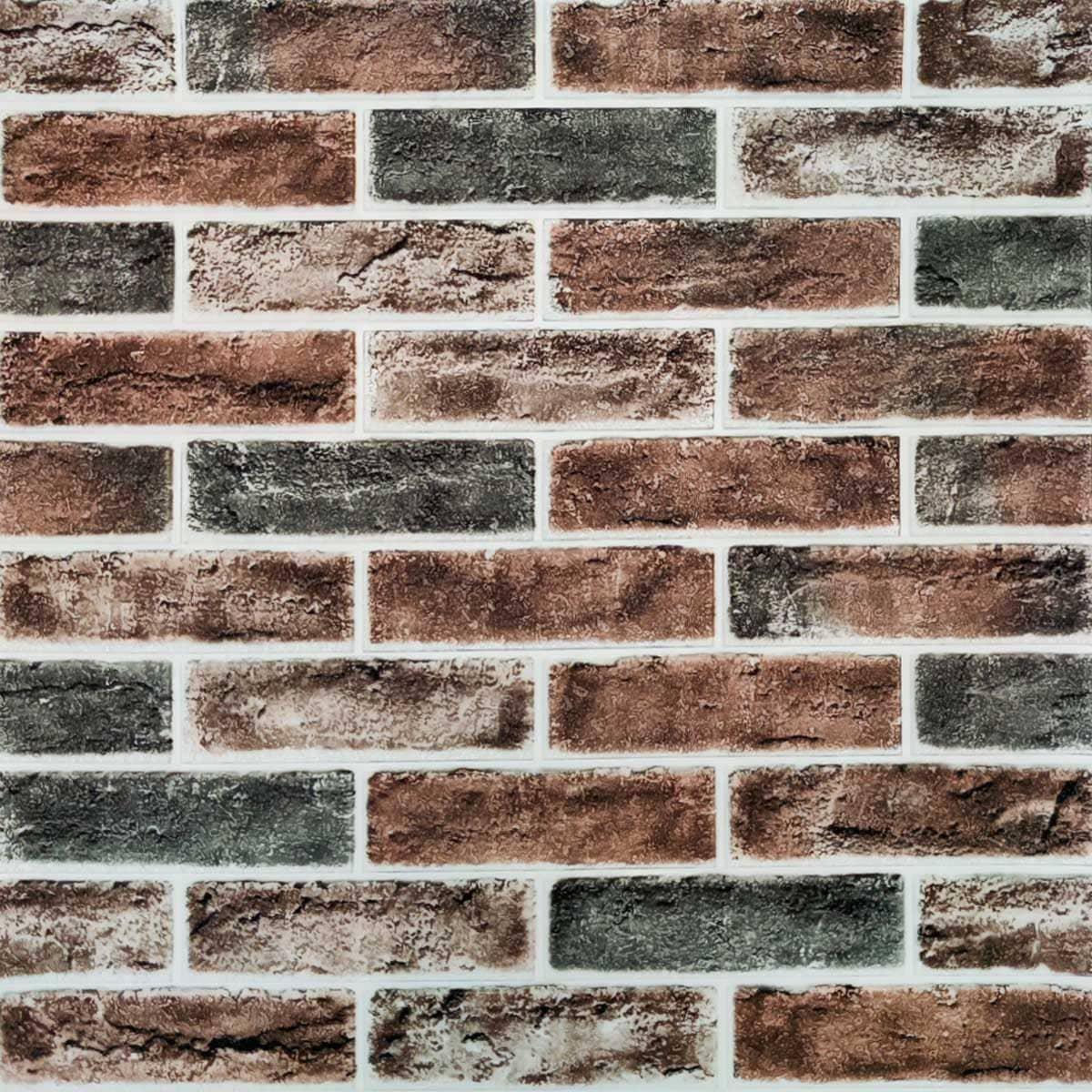 Панель самоклеющаяся 3D Sticker Wall под кирпич клинкер 700x700x6 мм Оранжевый