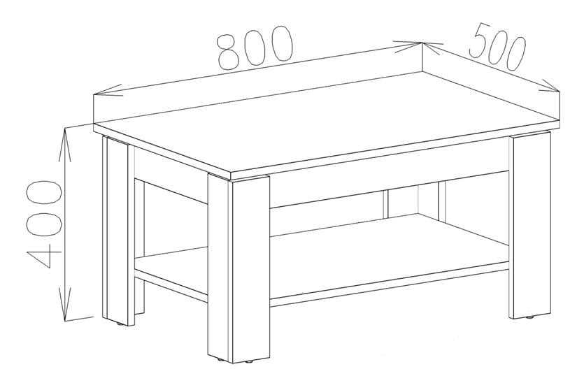 Стол журнальный MEBLIBUD BELLA с полкой 80х50х40 см Белый - фото 4 Стол журнальный MEBLIBUD BELLA с полкой 80х50х40 см Белый - фото 4