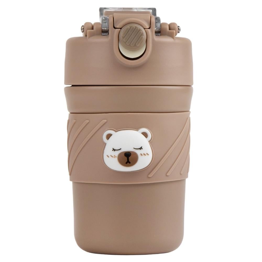 Термос детский Elisey Cute bear с трубочкой 420 мл Кофейный (9185-007)