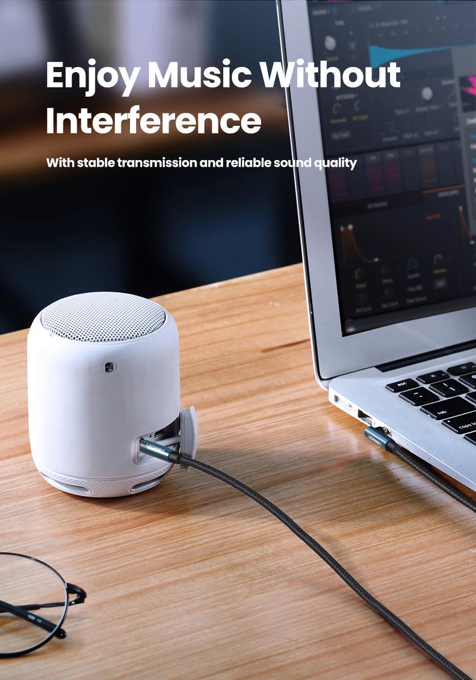 Кабель UGREEN 3.5 мм minijack стерео AUX TRS 3-пиновая нейлоновая оплетка 1,5 м Черный (60180) - фото 11 Кабель UGREEN 3.5 мм minijack стерео AUX TRS 3-пиновая нейлоновая оплетка 1,5 м Черный (60180) - фото 11