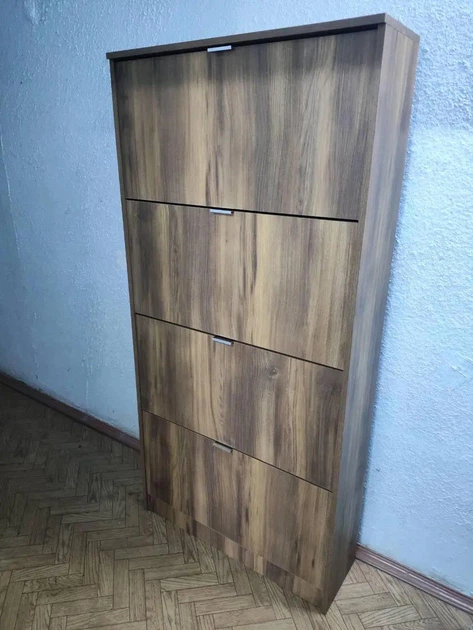 Тумба под обувь Mebel Service ТО-800 4-х дверная 80х26,8х166 см Дуб Барокко/Венге (31269333)